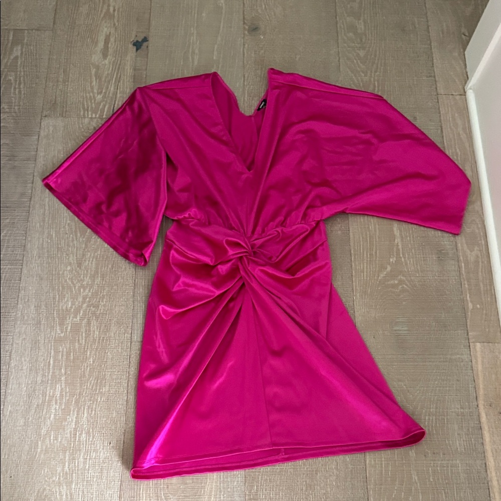 Express hot pink silky dress